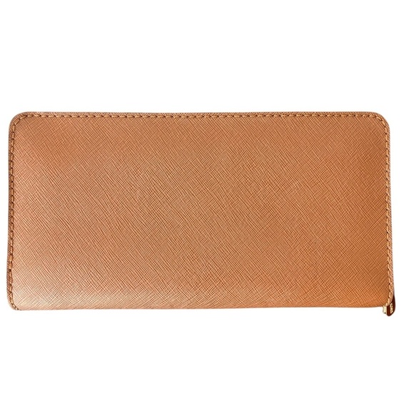 Michael Kors Hamilton lock genuine leather brown neutral zip wallet women’s - Picture 12 of 12